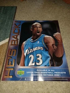 Rare 2001 Upper Deck Michael Jordan He's Back Store Promo Poster - Picture 1 of 9