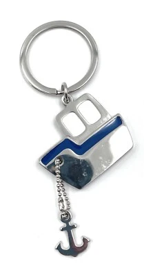 Boat Anchor Cutter Silver Key Ring Pendant - Image 1 of 3