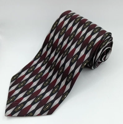 Covington 100% шелк мужской геометрический галстук красный черный белый бордовый галстук - Изображение 1 из 4