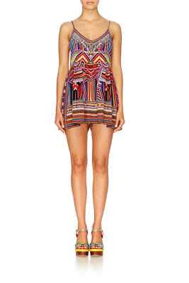 Mameluco Camilla Tsachila Bendición Rojo Adornado Mono: Talla S AU 10 US 6 Foto 1 de 4