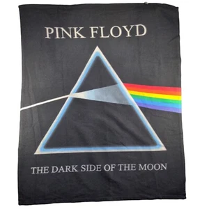 Pink Floyd Dark Side of the Moon Blanket Black 56x44 Big Logo Music - Picture 1 of 9