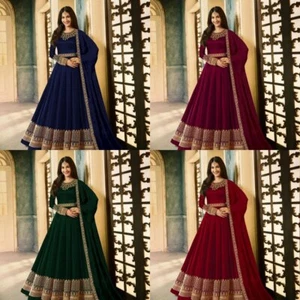 Indian Bollywood Designer Gown Dress Women Readymade Ethnic Bridal Women's gown - Picture 1 of 31