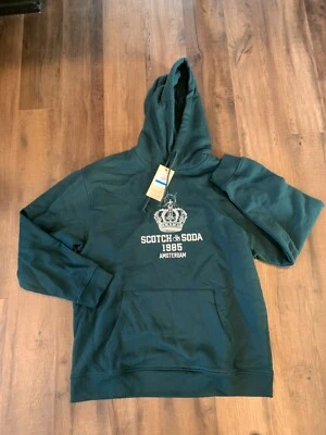 NWT Men's XL Scotch & Soda Hoodie Green Graphic Pullover Embroidered Amsterdam - Image 1 of 4