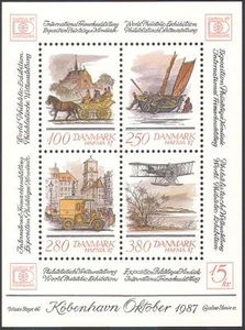 Danimarca 1986 Hafnia '87/StampEx/Aereo/Furgone/Camion/Barca/Trasporto Postale m/s n42632 - Foto 1 di 1