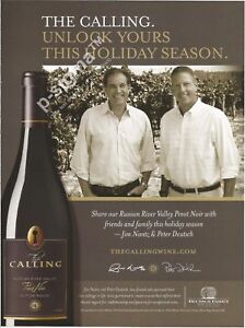 THE CALLING Russian River Valley Pinot Noir Wine - Print Ad