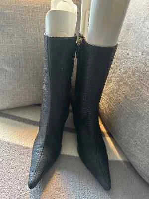 Hermosa bota de piel de serpiente azul Foto 1 de 4