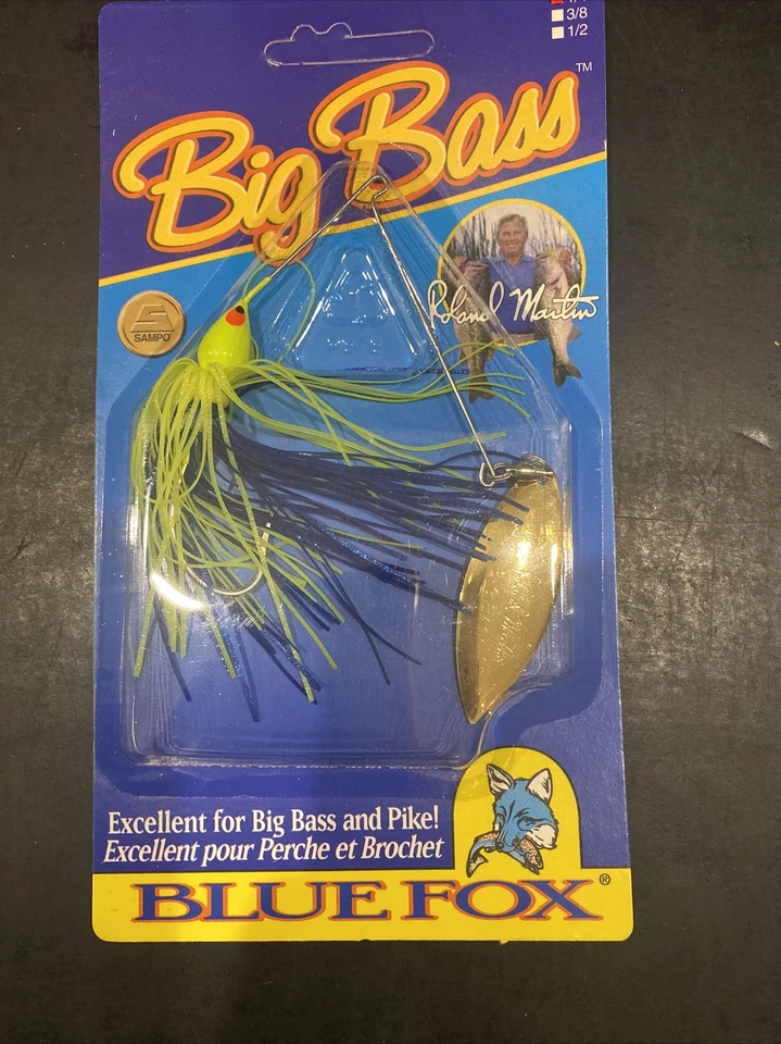 Blue Fox Big Bass Spinnerbait Roland Martin 1/4 oz Sampo Chart Blue