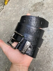 VTG DIESEL SOFT LEATHER METAL BELT BLACK - Picture 1 of 8