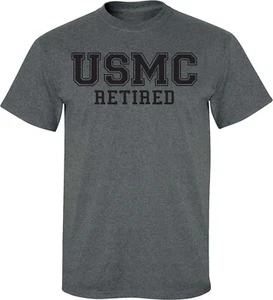 Camiseta Manga Corta "USMC Retirada" Brezo Oscuro Marines - Adulto Pequeña a 5X-Grande - Imagen 1 de 1