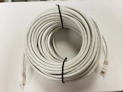 Cable CAT5E Patch Cord Ethernet Rj45 Network De 350mhz UTP LAN 98Ft White - Image 1 of 4