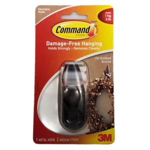 3M Command Hook Metall Medium Bronze mit Ölschliff 3 Zoll - Bild 1 von 2
