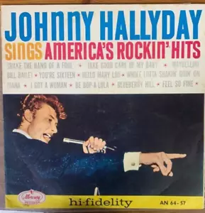 Johnny Hallyday 1962 LP - America's rockin' hits -Rare Israeli  1 st. Mistaken - Picture 1 of 9
