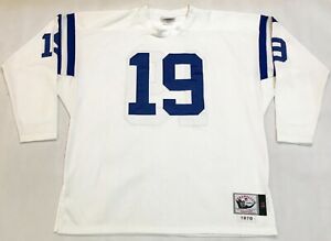 Mitchell & Ness NFL Baltimore Colts UNITAS #19 Football Jersey Sz 52 White Sewn