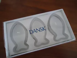 DANSK Three FISH CANDLES New in Box WHITE CANDLE - Picture 1 of 7