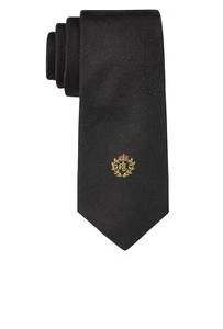 Lauren Ralph Lauren Boys Solid Crest Tie Black - Picture 1 of 5