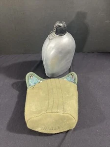 VTG Military Army Canteen Metal Tin with with Cover Taiwan  - Picture 1 of 11