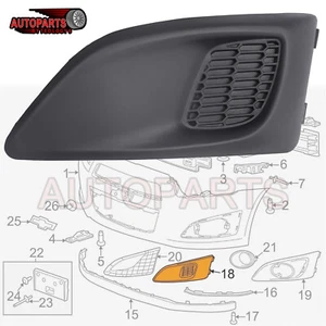 Para Chevy Sonic Hatchback 12-16 Sedán Negro Delantero LH Luz Antiniebla Cubierta Lámpara Bisel - Imagen 1 de 11