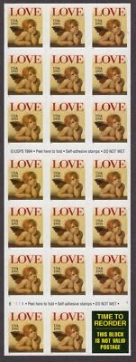 1996 Love Cherub Sc 2949a 32c booklet pane of 20 MNH plate number B1111-1 - Image 1 of 2