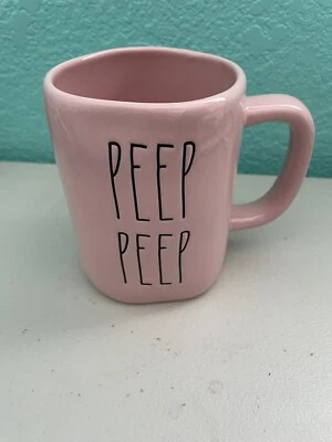 Rae Dunn Pink PEEP PEEP Coffee Mug Easter Spring NEW - Image 1 of 4