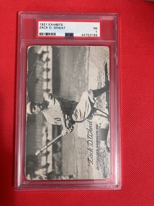PSA 1 1921 Exhibits ZACK WHEAT Brooklyn Vintage Baseball Card