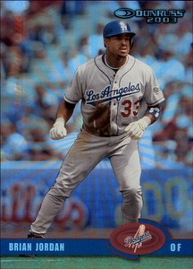 2003 Donruss Stat Line Season Dodgers Baseball Card #307 Brian Jordan/80