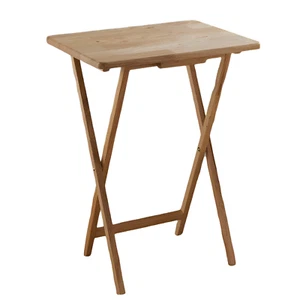 Small Folding Rubberwood TV Table Side Fold Computer Desk Table Diner Tea Coffee - Picture 1 of 4