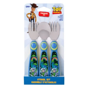 3pc Toy Story Buzz Lightyear 13cm 9m+ Toddler/Baby Feeding Utensil Fork/Spoon - Picture 1 of 2