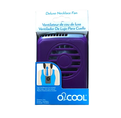Ventilador de collar O2Cool Deluxe funciona con pilas con cordón separador PÚRPURA NUEVO Foto 1 de 4