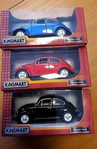 Set of 3 Kinsmart 1967 Volkswagen Classic Beetles 1/24 - Picture 1 of 2
