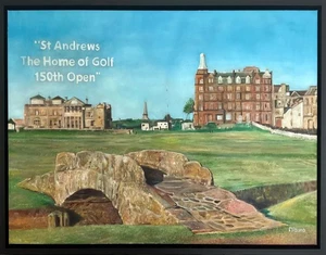 St Andrews 150th Open Golf- Signed Original Oil Painting - Framed 83x65cm - Picture 1 of 5