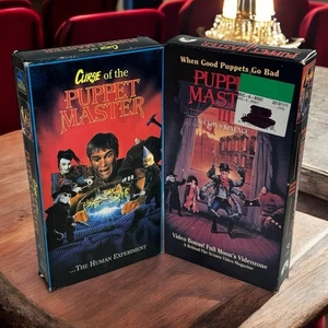 Puppet Master 3 & Curse of the Puppet Master VHS Tape Lot Horror Former Rentals - Picture 1 of 14