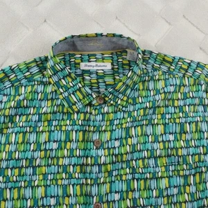 Tommy Bahama Silk Shirt Mens Large Watercolor Pastel Print Multi Color Tropical - Picture 1 of 11