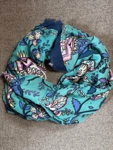 Cotton Blend Peacock Garden Rectangular Scarf, 66" x 22", Pretty!! - Picture 1 of 4