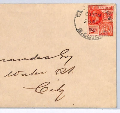 BRITISH GUIANA Cover Georgetown Local 1919 {samwells-covers}WX104 - Image 1 of 4