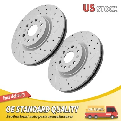 Rotor de freno delantero perforado para 2017-2023 2024 2025 Buick Enclave Cadillac XT5 XT6 Foto 1 de 4