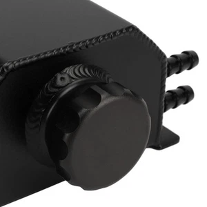 ¦Black Engine Coolant Expansion Tank 1L Alloy Overflow Reservoir Bottle Tank - Picture 1 of 22