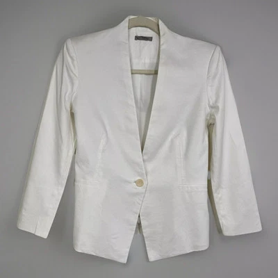 Chaqueta Helmut Para Mujer 0 Blanco Angular Corto Blazer Estructurado Moderno Minimalista Foto 1 de 4