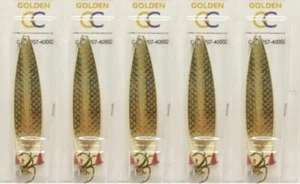 5 x 28g TOBY TOBIX Type Salmon Pike Lure Spinners Gold-40002 - Picture 1 of 4