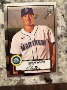 2022 TOPPS CHROME PLATINUM BASE ROOKIE CARD SEATTLE MARINERS EVAN WHITE #87 - Picture 1 of 1