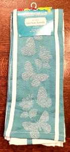 The Pioneer Asciugamani da Cucina Farfalla Donna Set 4 Pezzi Acqua Bianca NUOVI - Foto 1 di 7