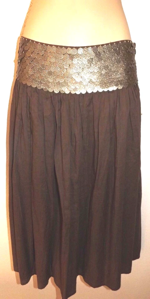 SIZE 10 WOMEN'S BROWN MEDIUM LENGTH 'MISS SHOP' SKIRT BNWT - image 1 of 2