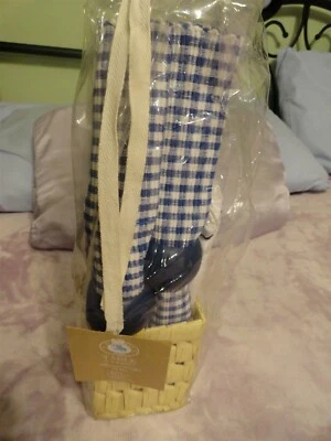 New 13PC Nantucket Blue Check Table 4 Setting Place Mats, Napkins & Rings - Image 1 of 3