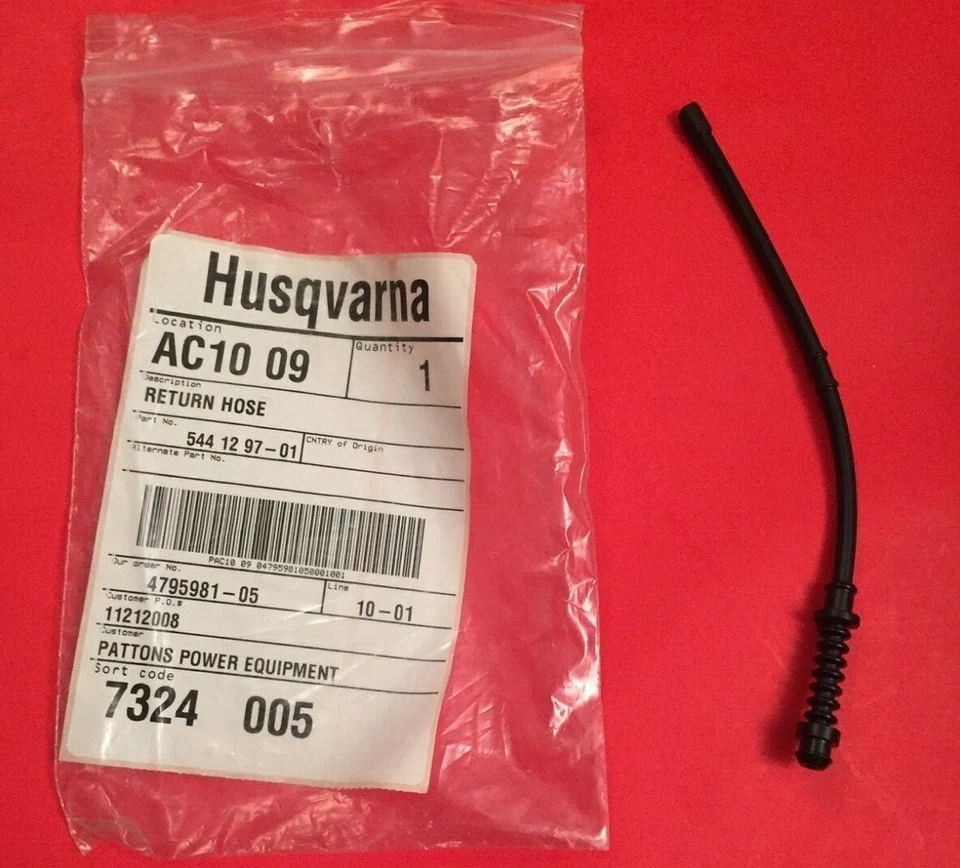 Manguera de línea de combustible de gasolina de retorno Husqvarna 544 12 97-01 544129701 OEM nuevo de lote original Foto 1 de 1