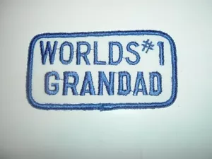 NOS World's #1 Grandad patch 4 1/8" X 2' 70s Grandfather - Picture 1 of 2