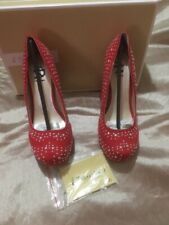women's Fahrenheit size 6US Kelly-02 Red Fabric shoes with 5 inch heels