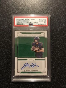 Justin Herbert PSA 10 2021 National Treasures Collegiate Silhouette Auto 22/25 - Picture 1 of 2