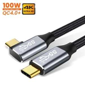 Laptop PD 100W Elbow 4K 60HZ Fast Charging USB 3.1 Gen 2 10Gbps Type C Cable - Picture 1 of 14