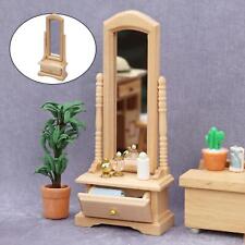 1:12 Scale Doll House Mini Wooden Dressing Mirror, Simulation Model Baby Doll