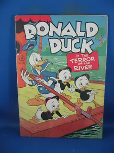 CUATRO COLORES 108 PATO DONALD EN MUY BUENA CONDICIÓN LADRIDOS TERROR DEL RÍO DELL 1946 - Imagen 1 de 2