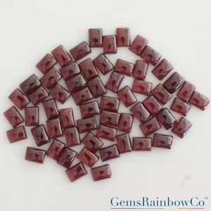 Natural Garnet Cabochon Baguette and Square 5mm, 6mm and 7x5mm Loose Gemstones - Picture 1 of 14